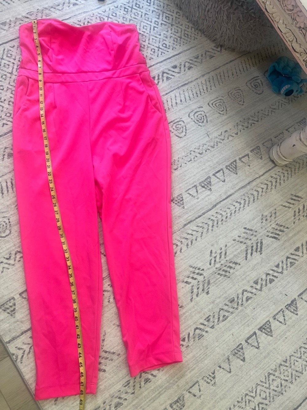 New York & Company Hot Pink Strapless Jumpsuit - Picture 7 of 10